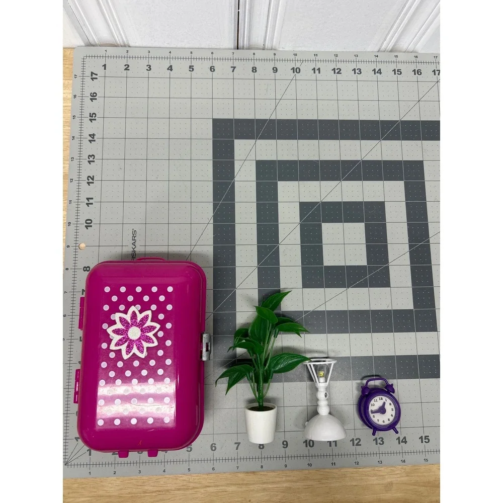 Doll Accessories Pink Suitcase Lamp Purple Clock‎ Plant Our Generation 18